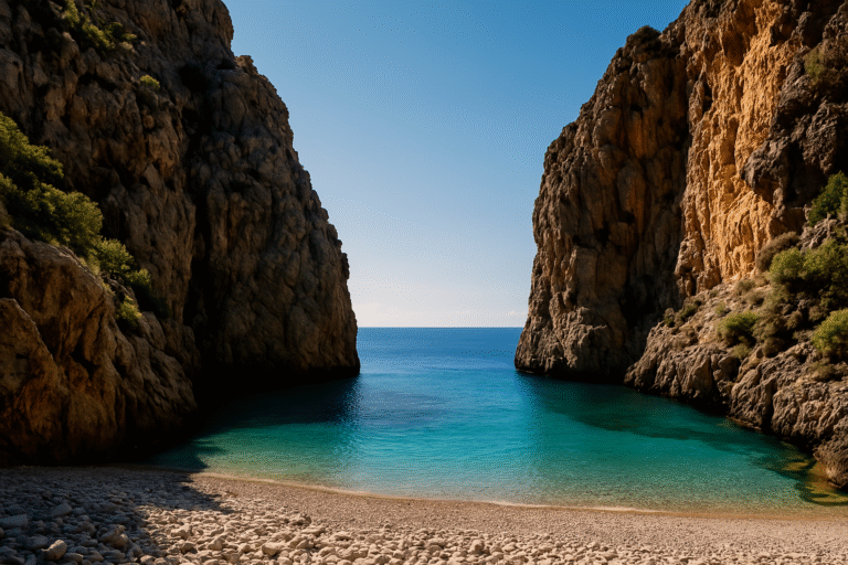 Cala segreta a Maiorca con acque cristalline e scogliere rocciose: Maiorca Unlocked.